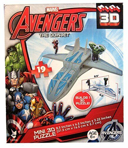 Marvel Avengers The Quinjet Mini 3D Puzzle Ages 6+ 19 Pieces Hulk Iron Man