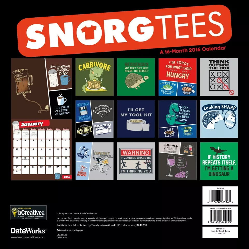 Snorg Tees 2016 Wall Calendar
