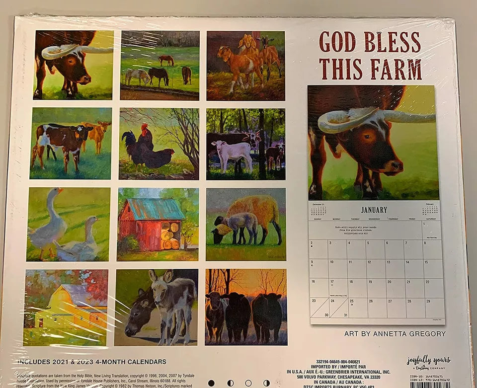 Steelpangal - 2022 12"x12" God Bless this Farm Inspirational Calendar