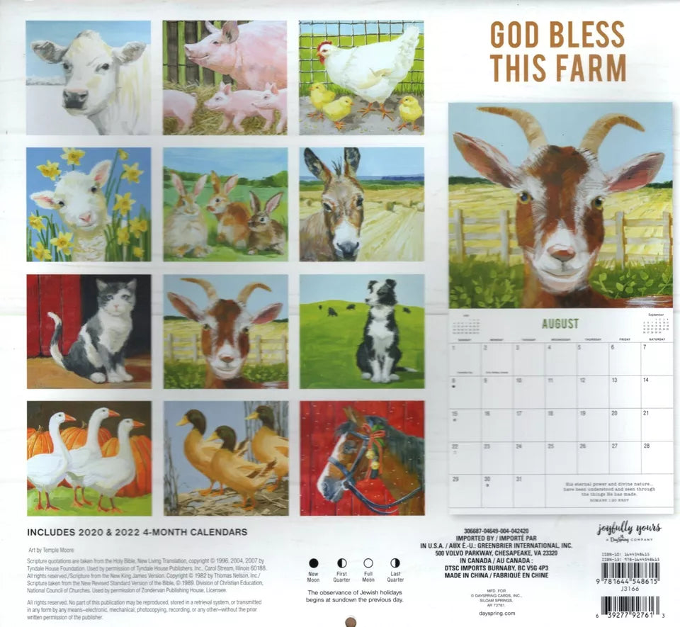 2021 God Bless this Farm - Wall Calendar 12"x 11"
