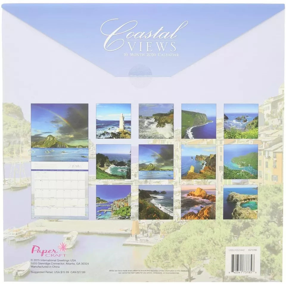 2016 Coastal Views 16 Month Wall Calendar