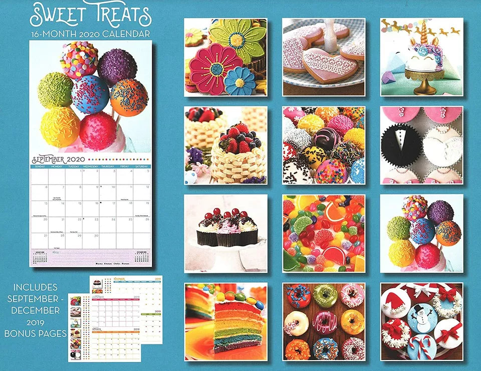 2020 Sweet Treats Full-Size Wall Calendar, 16-Month