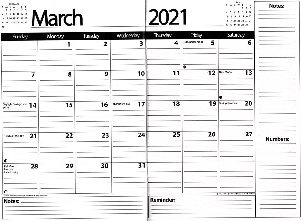 2021 Planner Calendar - with 100 Reminder Stickers - Edition #1