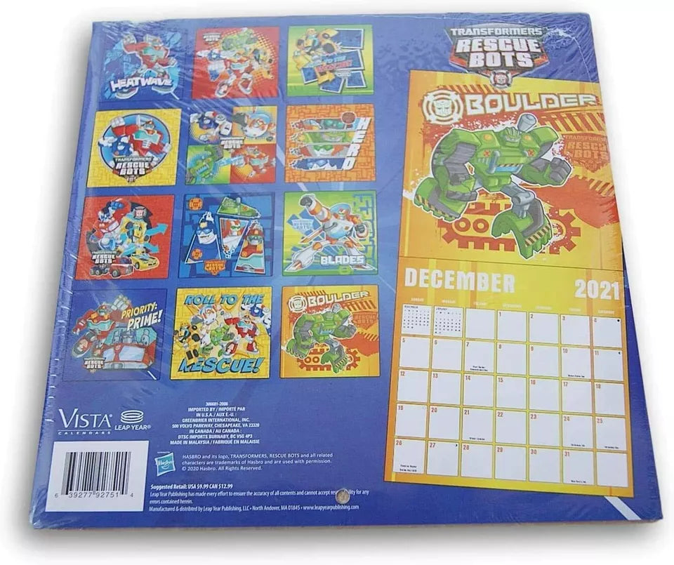 Transformers Rescue Bots 2021 Sixteen Month Wall Calendar