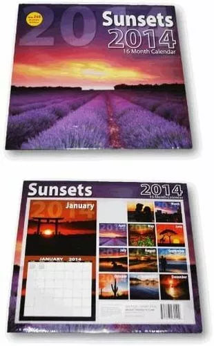 2014 ~ 16 Month Calendar 12" X 11" (Sunset Magic)