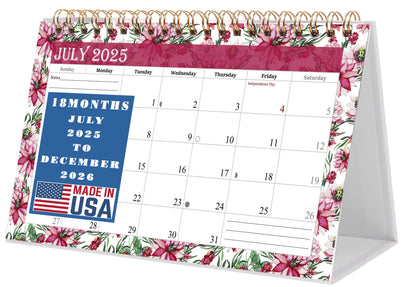 2025-2026 18 Months Standing Flip Desk Calendar Desktop Planner 012