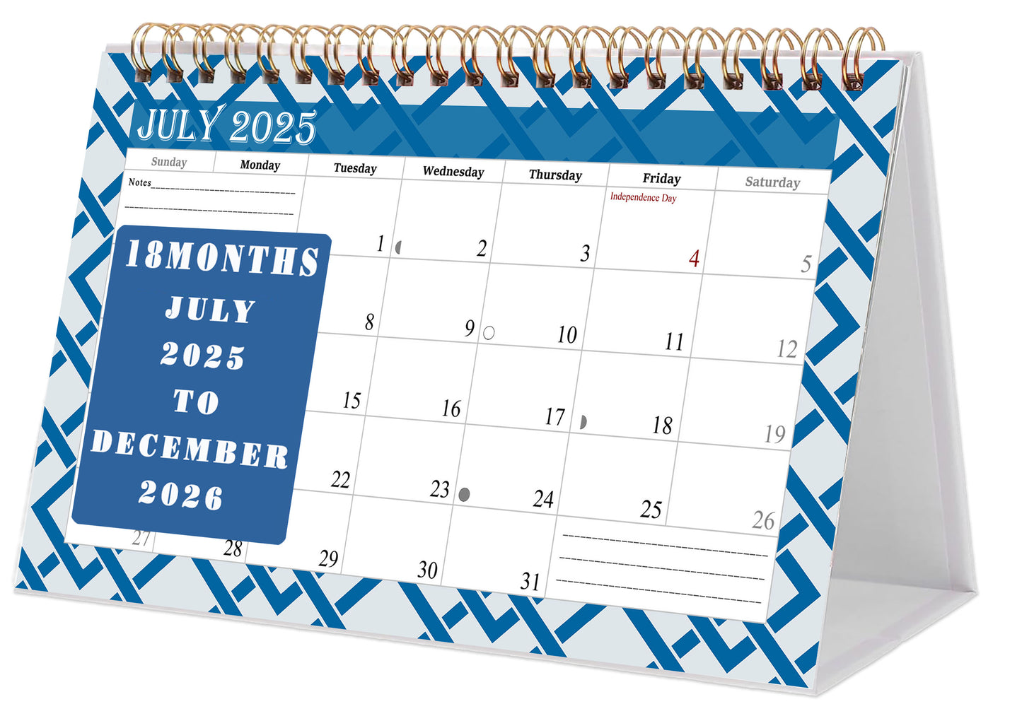 2025-2026 18 Months Standing Flip Desk Calendar Desktop Planner 04