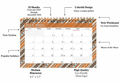 2025-2026 18 Months Standing Flip Desk Calendar Desktop Planner 017