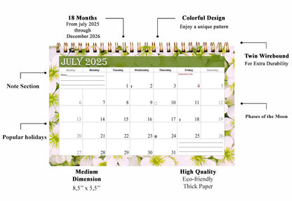 2025-2026 18 Months Standing Flip Desk Calendar Desktop Planner 013