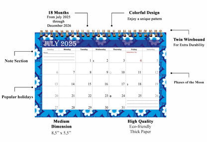 2025-2026 18 Months Standing Flip Desk Calendar Desktop Planner 07