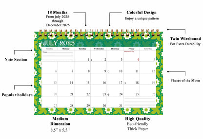 2025-2026 18 Months Standing Flip Desk Calendar Desktop Planner 06