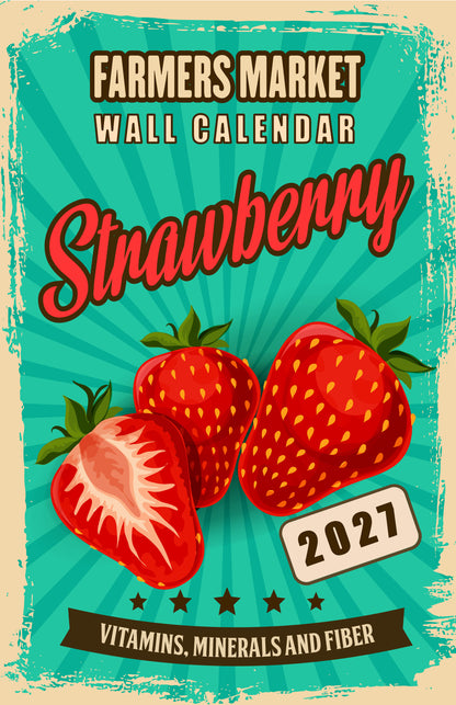 2027 Wall Oversized Art Poster Calendar Spiral-bound - Farmer Market v2
