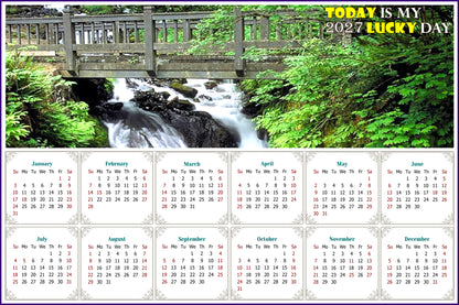 2027 Peel & Stick Calendar - Today is my Lucky Day - Removable, Repositionable - 014 (9"x 6")