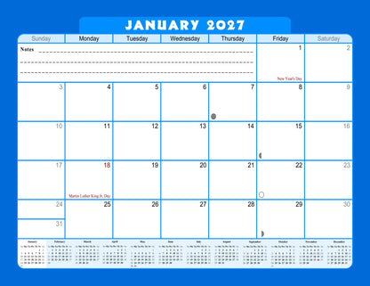 2026-2027 Magnetic/Desk Calendar - Desktop/Wall Calendar/Planner - (Edition #06)