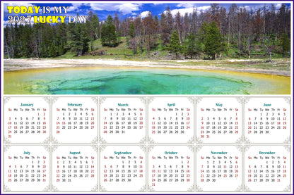 2027 Peel & Stick Calendar - Today is my Lucky Day - Removable, Repositionable - 029 (9"x 6")