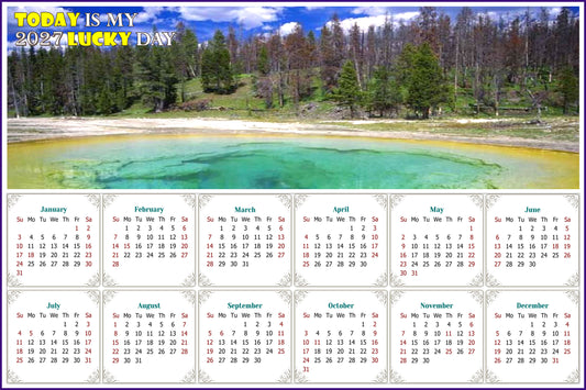 2027 Peel & Stick Calendar - Today is my Lucky Day - Removable, Repositionable - 029 (9"x 6")