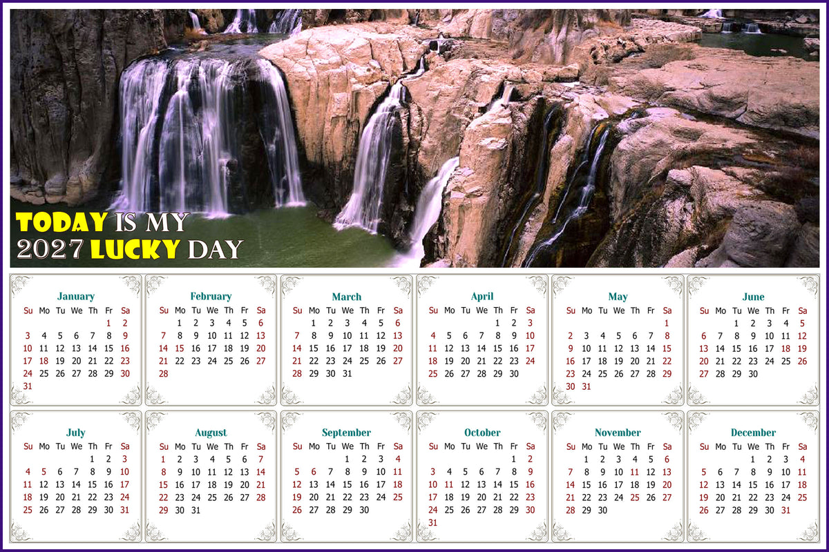 2027 Peel & Stick Calendar - Today is my Lucky Day - Removable, Repositionable - 031 (9"x 6")
