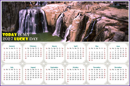 2027 Peel & Stick Calendar - Today is my Lucky Day - Removable, Repositionable - 031 (9"x 6")