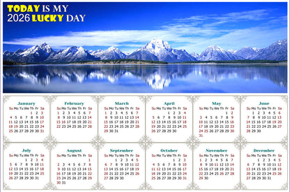 2026 Magnetic Calendar - Calendar Magnets - Today is My Lucky Day - (Jackson Lake Wyoming)