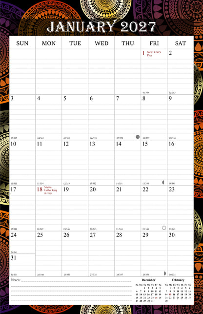 2027 Wall Calendar Spiral-Bound Twin-Wire Binding - 12 Months  09