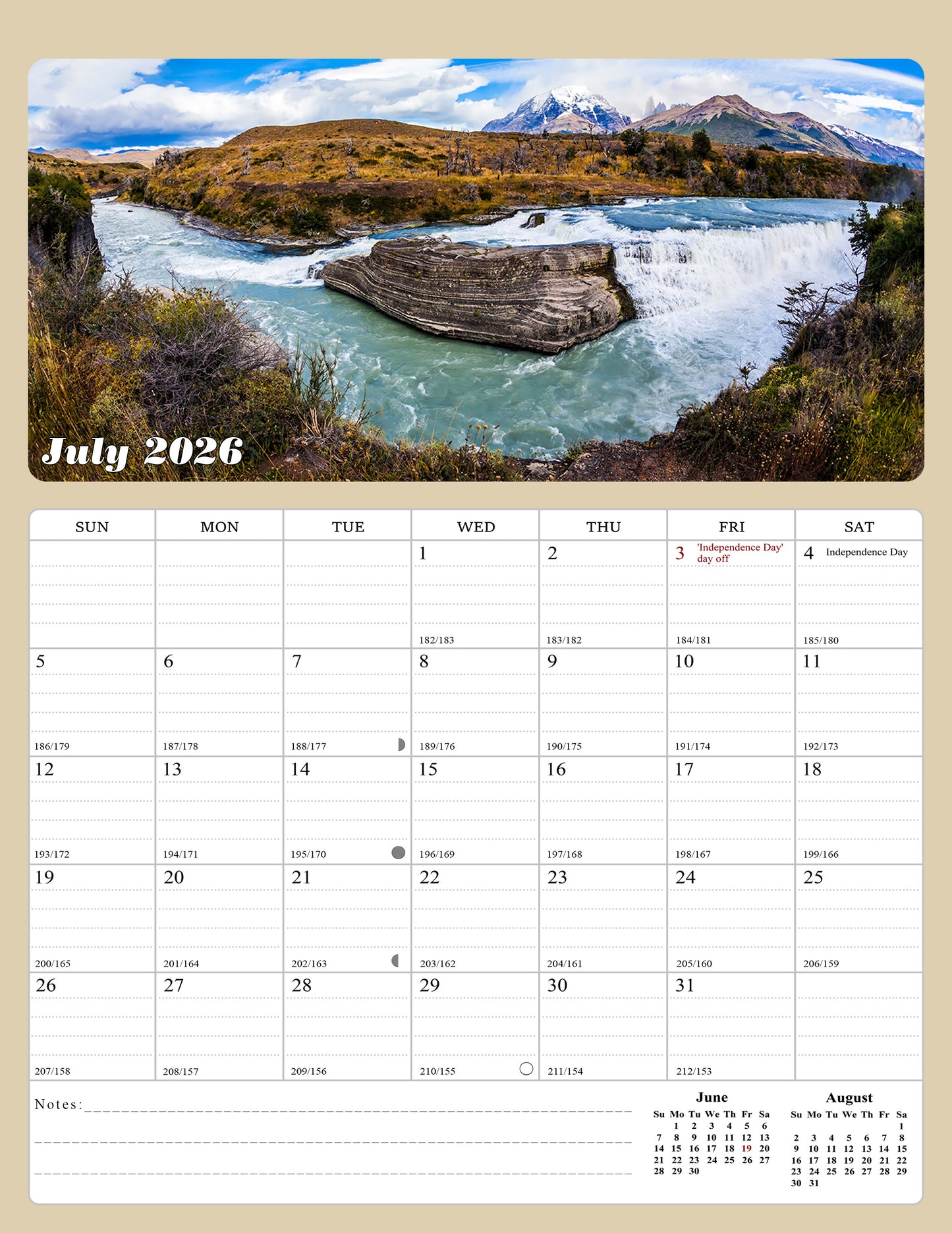 2026 - 2027 Calendar Magnetic Peel & Stick 18 Months 8.5" x 11" National Parks