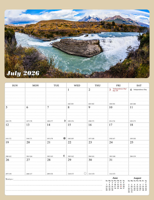 2026 - 2027 Calendar Magnetic Peel & Stick 18 Months 8.5" x 11" National Parks