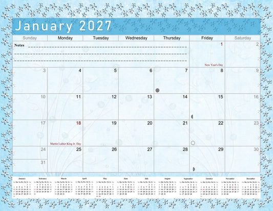 2026-2027 Monthly Spiral-Bound Wall / Desk Calendar - Desktop / Wall Blotter Calendar / Planner - (Edition #18)