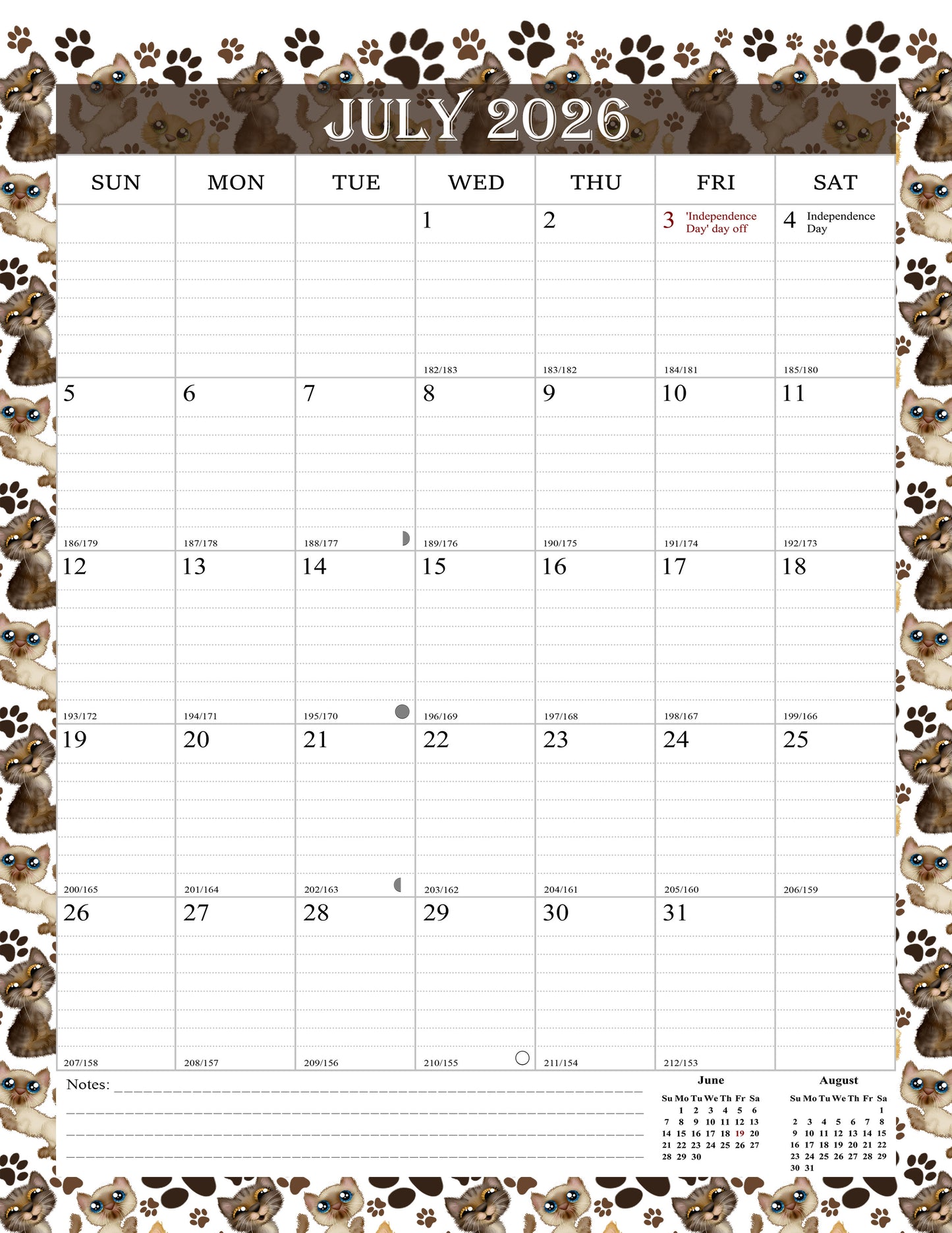 2026-2027 Wall Calendar Spiral-bound Twin-Wire Binding - 18 Months 8.5" x 11" 017