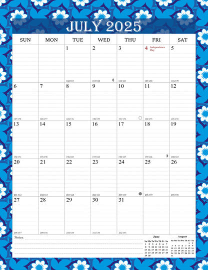 2025-2026 Wall Calendar Spiral-bound Twin-Wire Binding - 18 Months 8.5" x 11" 014