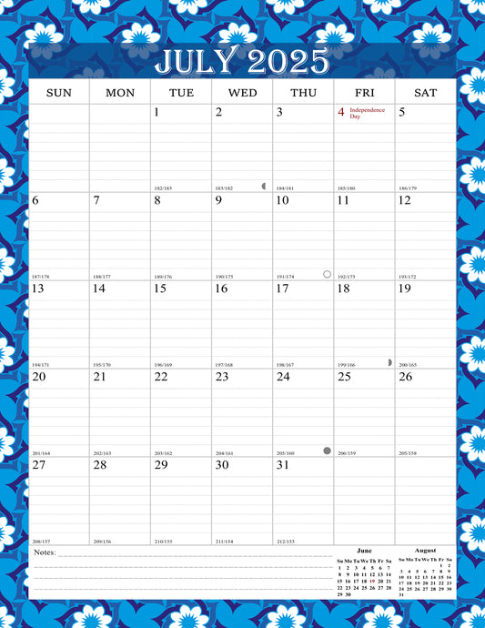 2025-2026 Wall Calendar Spiral-bound Twin-Wire Binding - 18 Months 8.5" x 11" 014