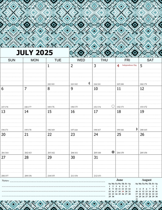 2025-2026 Wall Calendar Spiral-bound Twin-Wire Binding - 18 Months 8.5" x 11" 018