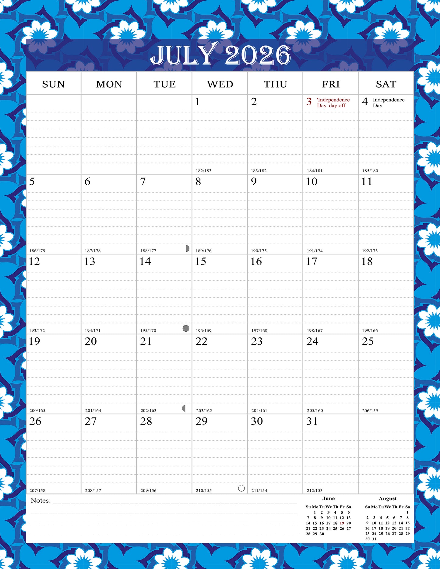 2026-2027 Wall Calendar Spiral-bound Twin-Wire Binding - 18 Months 8.5" x 11" 014