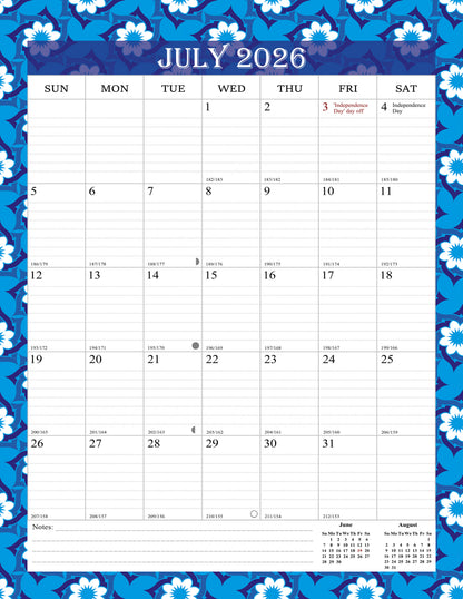2026-2027 Wall Calendar Spiral-bound Twin-Wire Binding - 18 Months 8.5" x 11" 014