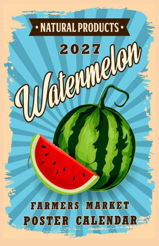 2027 Wall Oversized Art Poster Calendar Spiral-bound - Farmer Market