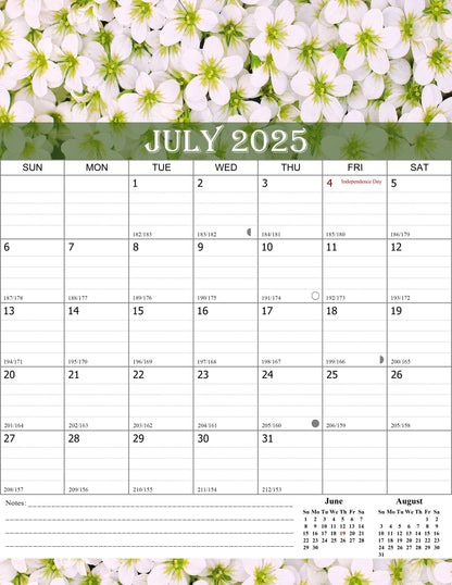 2025-2026 Wall Calendar Spiral-bound Twin-Wire Binding - 18 Months 8.5" x 11" 04