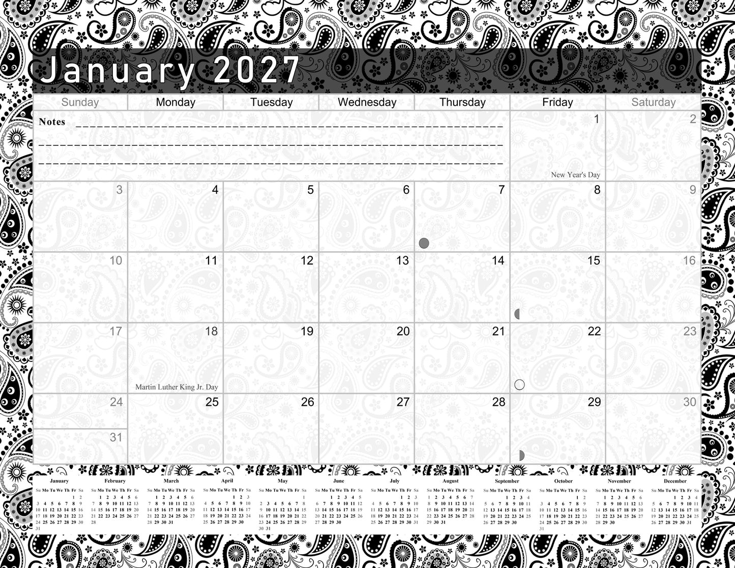 2027 Monthly Magnetic/Desk Calendar - 12 Months Desktop/Wall Calendar/Planner - (Edition #11)