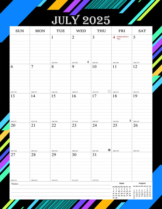 2025-2026 Wall Calendar Spiral-bound Twin-Wire Binding - 18 Months 8.5" x 11" 08