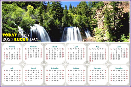 2027 Peel & Stick Calendar - Today is my Lucky Day - Removable, Repositionable - 030 (9"x 6")