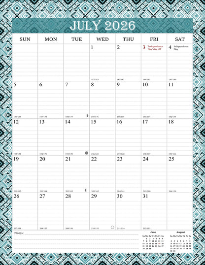 2026-2027 Wall Calendar Spiral-bound Twin-Wire Binding - 18 Months 8.5" x 11" 018