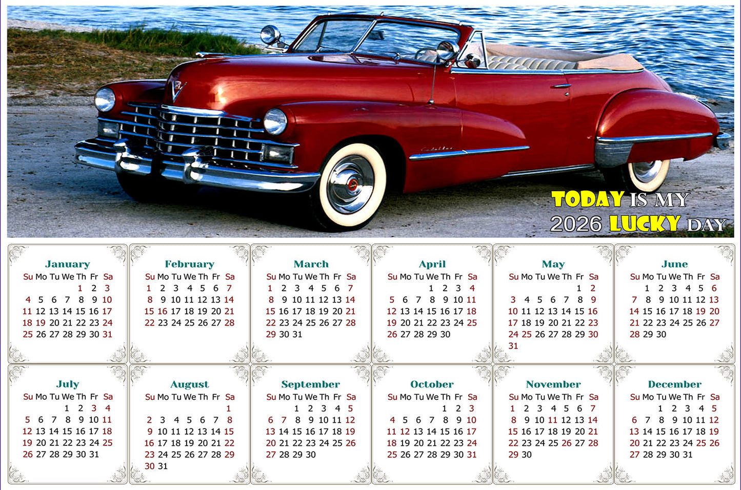 2026 Magnetic Calendar - Calendar Magnets - Today is my Lucky Day - Edition #44