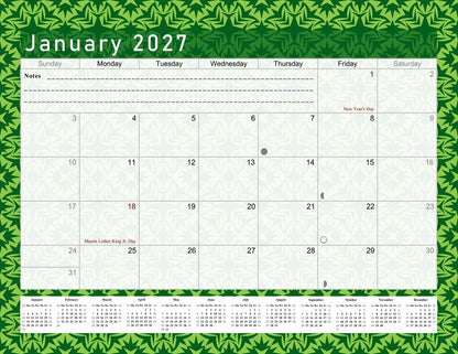 2026 - 2027 Student Calendar/Planner for 3-Ring Binder, Desk, or Wall - v016
