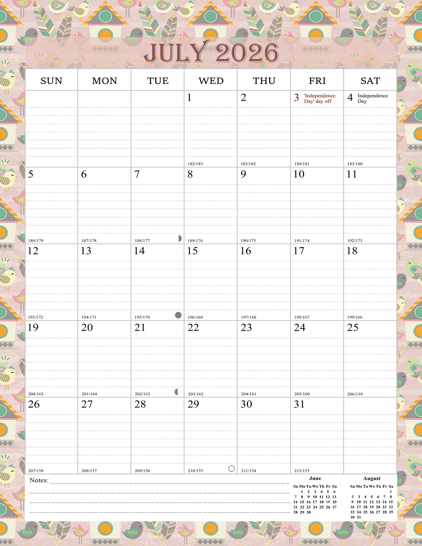 2026-2027 Wall Calendar Spiral-bound Twin-Wire Binding - 18 Months 8.5" x 11" 016