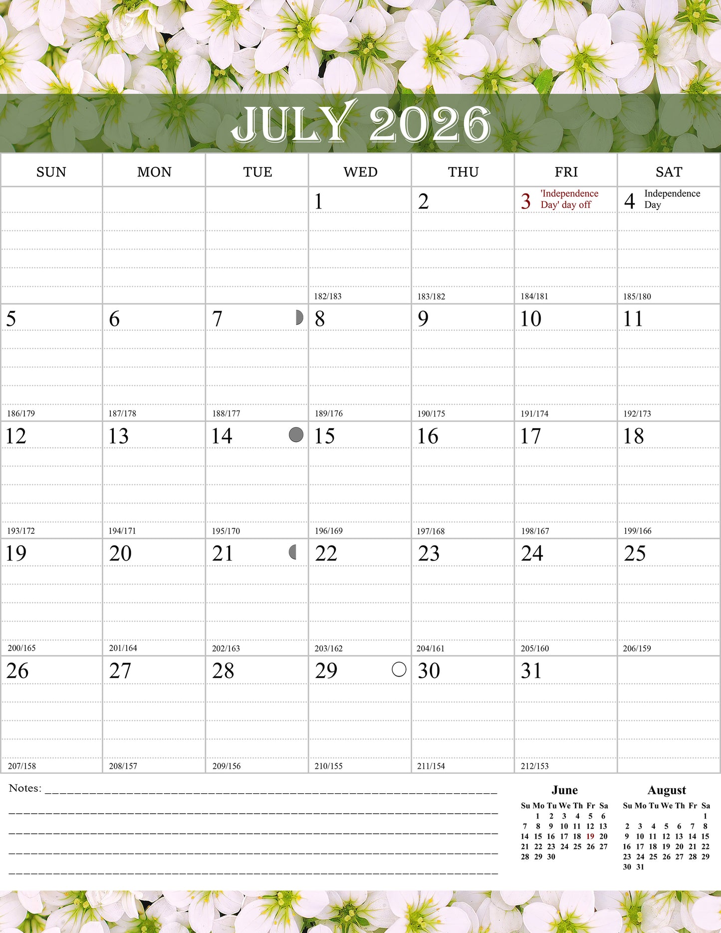 2026-2027 Wall Calendar Spiral-bound Twin-Wire Binding - 18 Months 8.5" x 11" 04