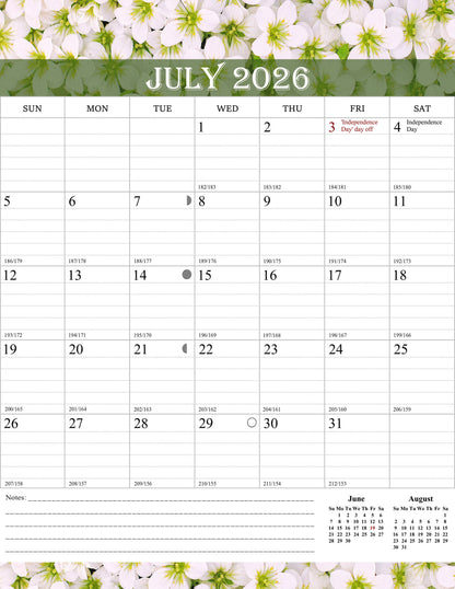 2026-2027 Wall Calendar Spiral-bound Twin-Wire Binding - 18 Months 8.5" x 11" 04