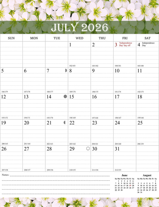 2026-2027 Wall Calendar Spiral-bound Twin-Wire Binding - 18 Months 8.5" x 11" 04