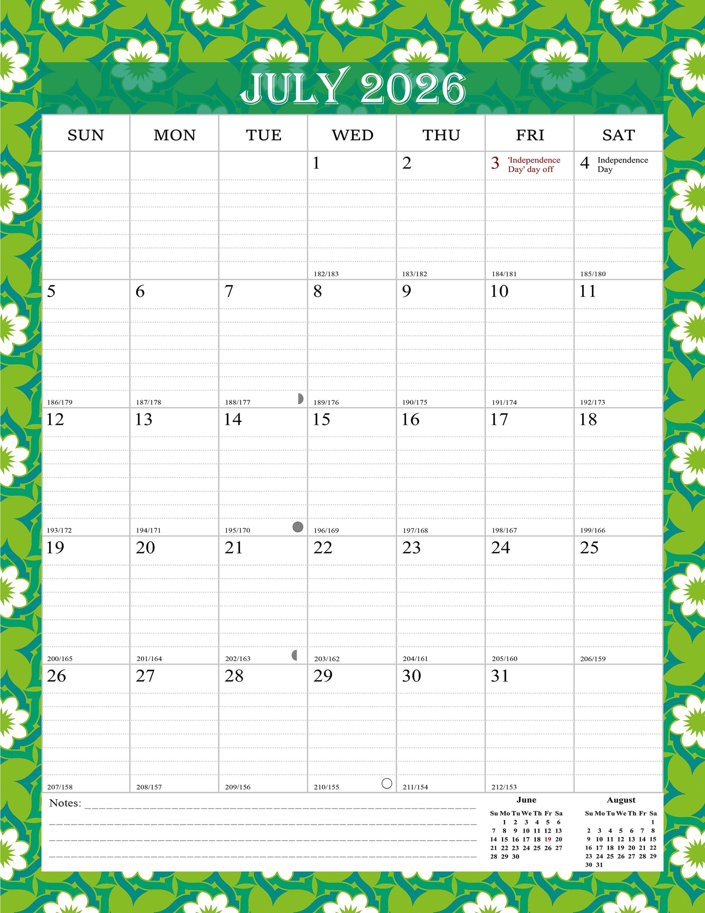 2026-2027 Wall Calendar Spiral-bound Twin-Wire Binding - 18 Months 8.5" x 11" 013
