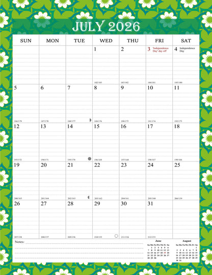 2026-2027 Wall Calendar Spiral-bound Twin-Wire Binding - 18 Months 8.5" x 11" 013