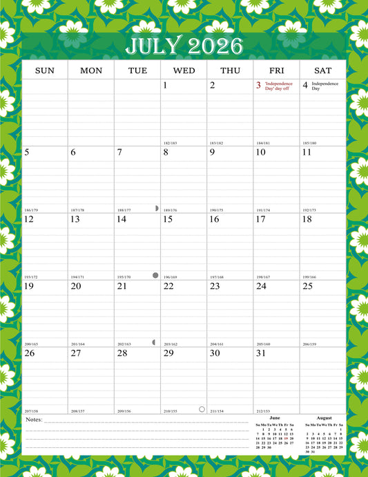 2026-2027 Wall Calendar Spiral-bound Twin-Wire Binding - 18 Months 8.5" x 11" 013