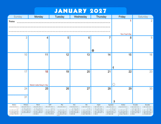 2027 Monthly Magnetic/Desk Calendar - 12 Months Desktop/Wall Calendar/Planner - (Edition #06)