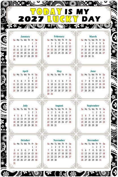 2027 Peel & Stick Calendar - Today is my Lucky Day Removable - 011